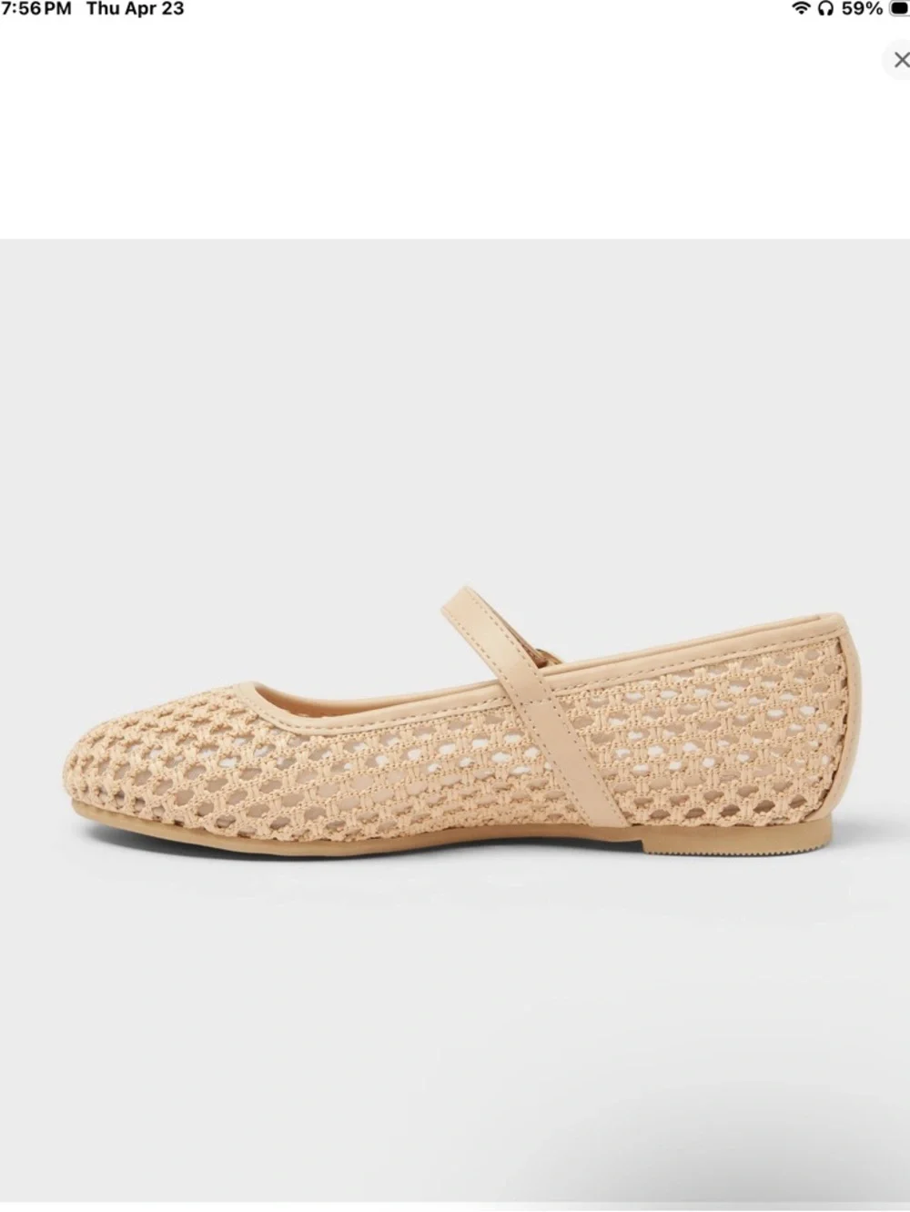 Girl’s  Wilma Ballet Flat. Cream. 4